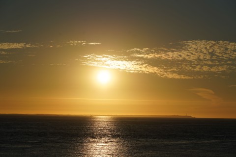 Pointe de Kermorvan, Finistère nord, soleil couchant