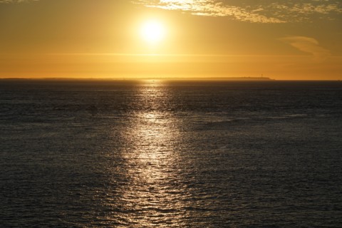Pointe de Kermorvan, Finistère nord, soleil couchant