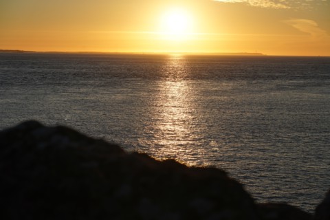 Pointe de Kermorvan, Finistère nord, soleil couchant