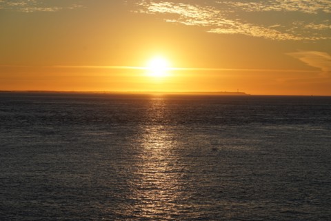 Pointe de Kermorvan, Finistère nord, soleil couchant