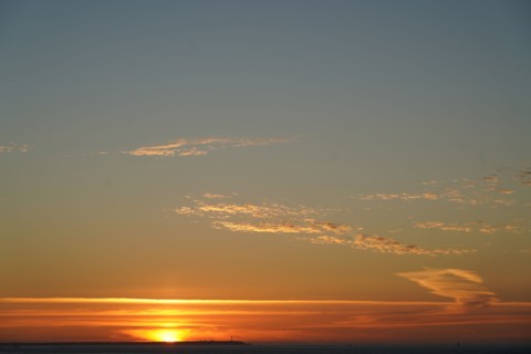 Pointe de Kermorvan, Finistère nord, soleil couchant