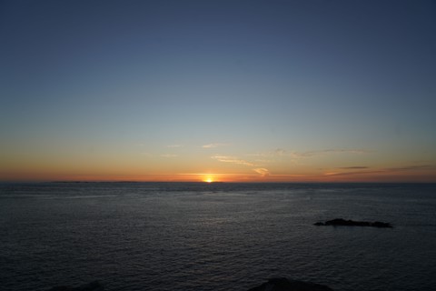 Pointe de Kermorvan, Finistère nord, soleil couchant