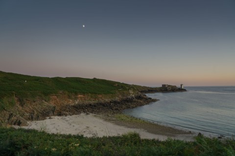 Pointe de Kermorvan, Finistère nord, soleil couchant