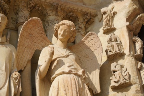 Cathédrale Notre-Dame à Reims, ange au sourire