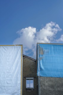 Tarpaulins on gables