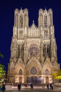 Reims, cathédrale Notre-Dame de nuit