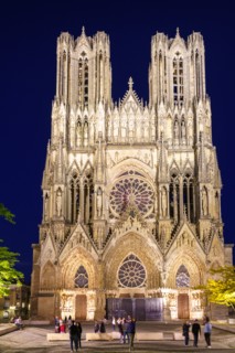 Reims, cathédrale Notre-Dame de nuit