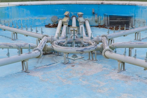 Fountain in Deauville, off-season