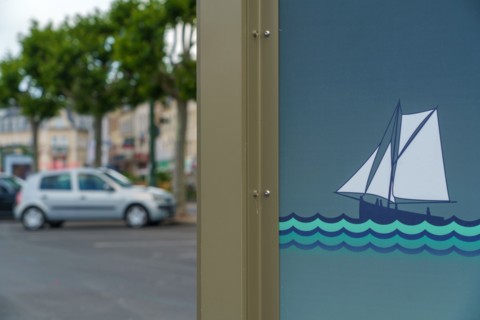 Trouville, panneau d'affichage