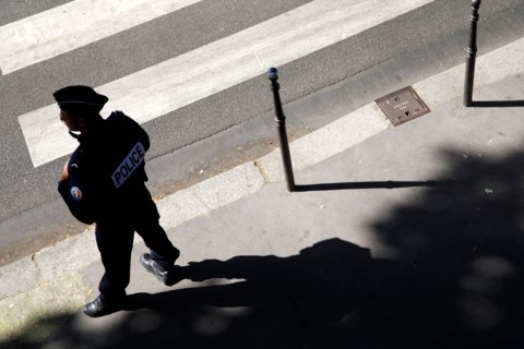 Police officer on duty, Paris