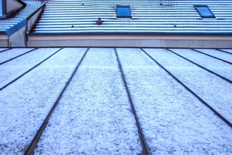 Givre sur une verrière