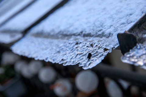 Givre sur une verrière