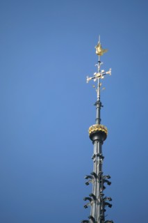 Paris, pose de la nouvelle flèche de Notre-Dame de Paris