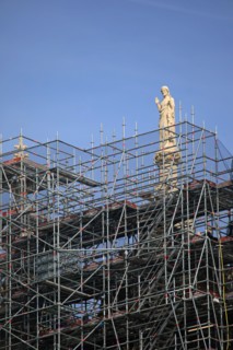 Paris, pose de la nouvelle flèche de Notre-Dame de Paris