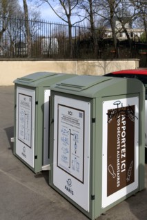Paris, waste collection bins