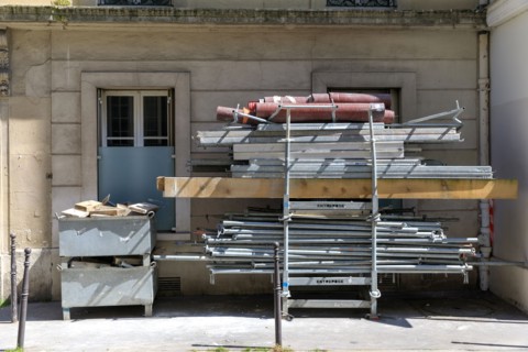 Scaffolding for facade work, Paris