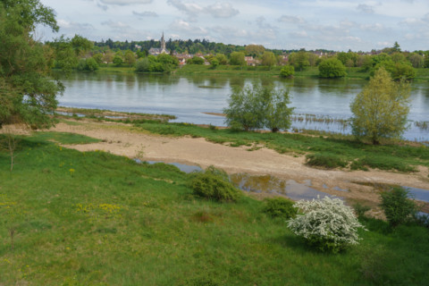 france, région centre, Loiret, Briare, la Loire aux abords du pont canal,