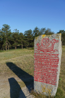 france, region Normandie, Manche, cotentin, Agon coutainville, pointe d'Agon, monument viking