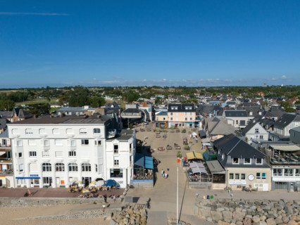 france, region Normandie, Manche, cotentin, Agon coutainville,  plage, promenade de Jersey,
