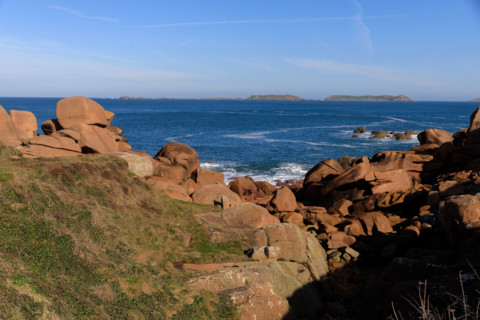 france, région Bretagne, Côtes d'Armor, côte de granit rose, Ploumanac'h, les rochers
