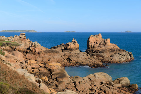 france, région Bretagne, Côtes d'Armor, côte de granit rose, Ploumanac'h, les rochers