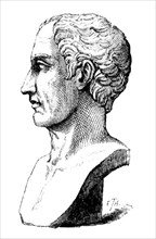 Jules César -  Gravure d'après un marbre du musée de Naples -