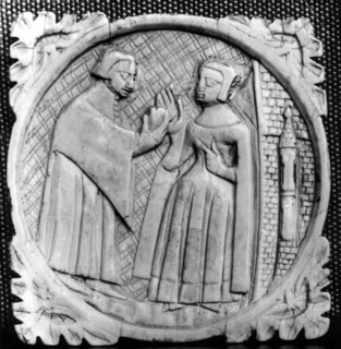 Homme faisant la cour à une dame