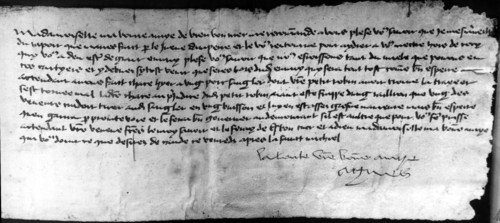 Lettre d'Agnès Sorel