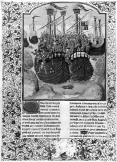 Naval battle between French and English -