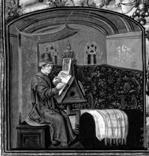 Jean Froissart écrivant ses Chroniques.