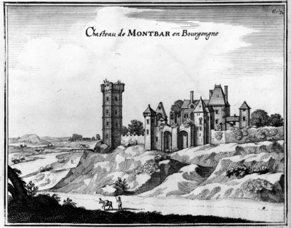 Vue du château de Montbar en Bourgogne -