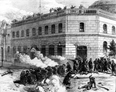 La Commune de Paris - défense de l'Elysée par les insurgés - 1871