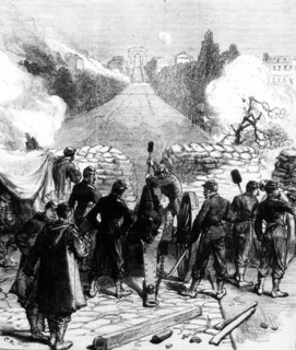 The Commune 1871 Battery with the bridge of Neuilly -