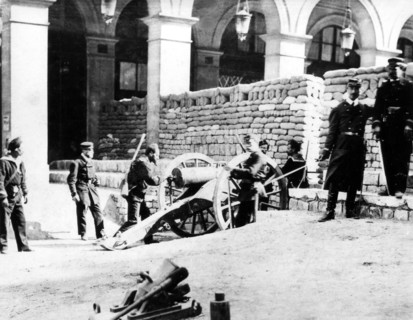 The Commune Barricade of the street of Rivoli 1871