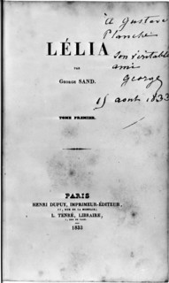 Cover of " Lélia ", George Sand 1833 -