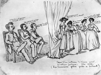 Essai d'un costume de démon pour une pièce de George Sand