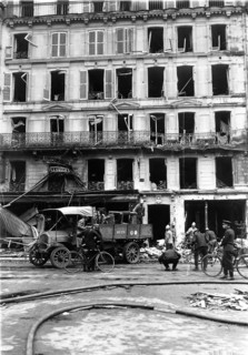 Ruins street of Rivoli after a raid of Gothas April 12, 1918