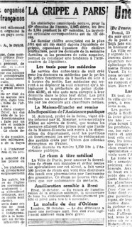 1918. L'épidémie de grippe espagnole à Paris