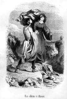 Gravure représentant la fuite d'Abélard et d'Héloïse