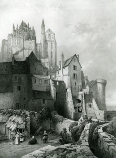 Vue du Mont Saint-Michel (gravure du XIXe siècle).