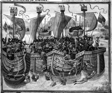 Chroniques de Froissart : la bataille de Guernesey