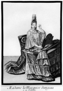Everyday life:  Madam de Dangeau, rams court, with her toilet.