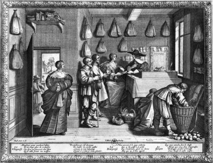 Everyday life.  Study of a prosecutor (engraving of Abraham Bump).