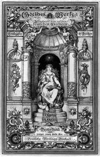 (XVIIIe - XIXe). Goethe (Johann Wolfgang - Francfort 1749 - Weimar 1832). Frontispice d'une édition des oeuvres de Goethe.