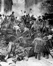 Révolution de 1830. La barricade.