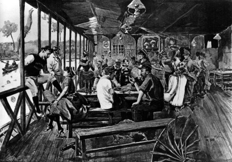 Guinguette en bord de Seine. La grenouillère.