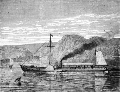 Clermont, first boat with vapor of Robert Fulton
