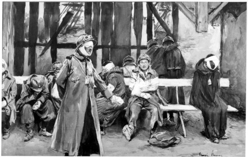 Guerre 14-18 . Les blessés. Extension de l'infirmerie.