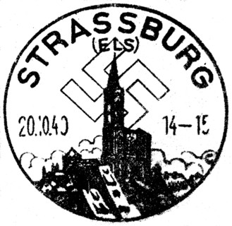 War 39-45.  October 31, 1940.  Special stamp for Strasbourg.