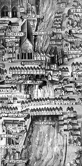 Plan de Paris. Les ponts et les bords de Seine.